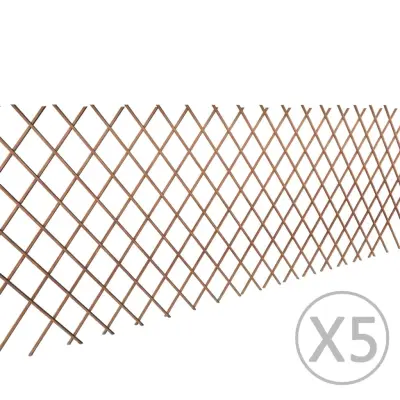vidaXL Mrežasta ograja iz vrbe 5 kosov 180x90 cm