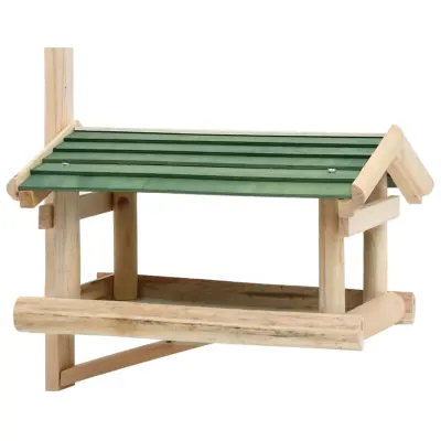 vidaXL Ptičja hranilnica iz trdnega lesa 35x29,5x21 cm