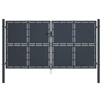 vidaXL Vrtna vrata iz jekla 300x125 cm antracitna