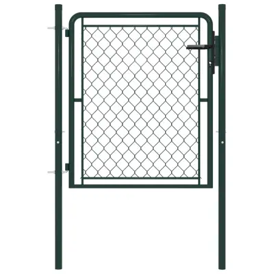 vidaXL Vrtna vrata iz jekla 100x75 cm zelena