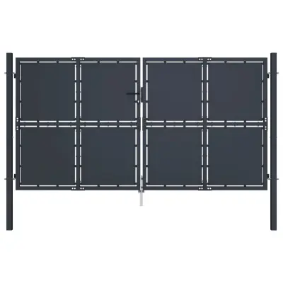 vidaXL Vrtna vrata iz jekla 300x200 cm antracitna
