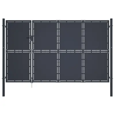 vidaXL Vrtna vrata iz jekla 350x200 cm antracitna