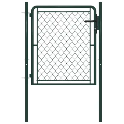 vidaXL Vrtna vrata iz jekla 100x100 cm zelena