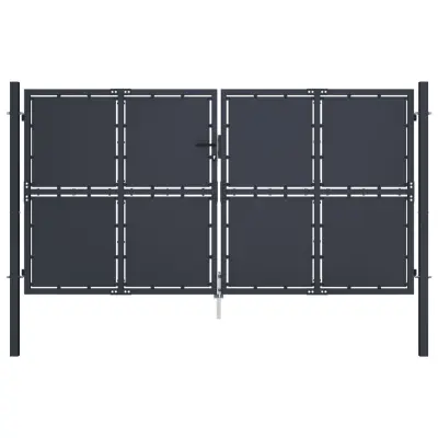 vidaXL Vrtna vrata iz jekla 300x150 cm antracitna
