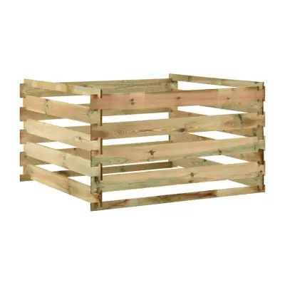 vidaXL Vrtni kompostnik iz letvic 120x120x70 cm impregnirana borovina