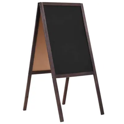 vidaXL Dvostranska črna tabla iz cedrovine prostostoječa 40x60 cm
