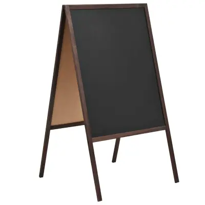 vidaXL Dvostranska črna tabla iz cedrovine prostostoječa 60x80 cm