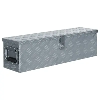 vidaXL Skrinja iz aluminija 80,5x22x22 cm srebrne barve
