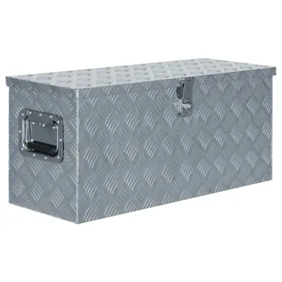 vidaXL Skrinja iz aluminija 80x30x35 cm srebrne barve