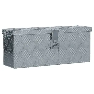 vidaXL Skrinja iz aluminija 48,5x14x20 cm sive barve