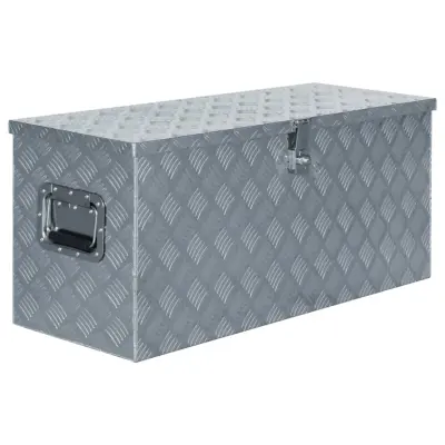 vidaXL Aluminijasta škatla 90,5x35x40 cm srebrna