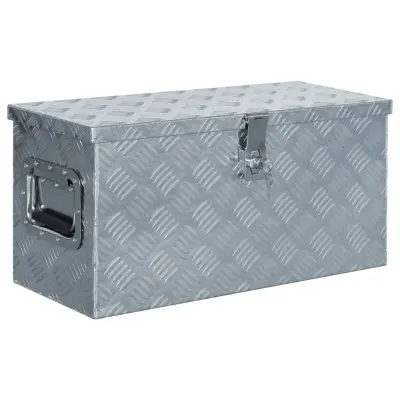 vidaXL Skrinja iz aluminija 61,5x26,5x30 cm srebrne barve