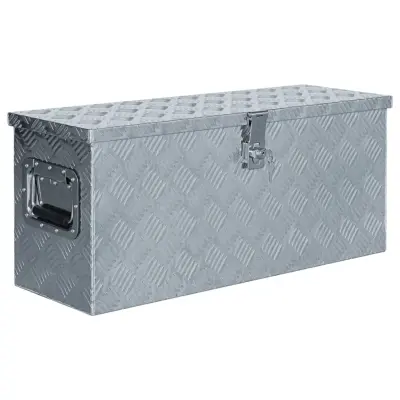 vidaXL Skrinja iz aluminija 76,5x26,5x33 cm srebrne barve