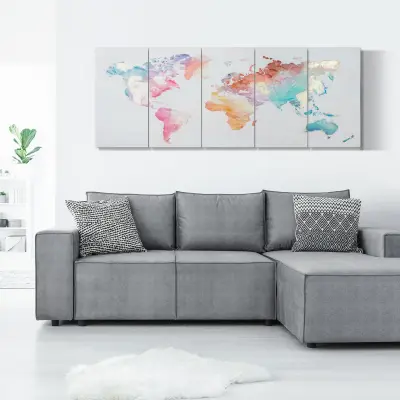 HOMCOM platno za tiskanje 80x40cm 5 kosov za dom in pisarno, platno iz borovega lesa in vodnega laka, večbarvno