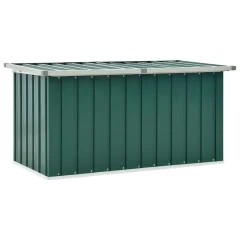 vidaXL Vrtna škatla za shranjevanje zelena 129x67x65 cm
