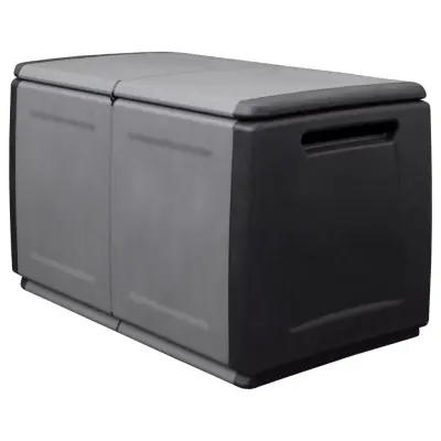 vidaXL Vrtna škatla 96x53x57 cm 230 L temno siva in črna