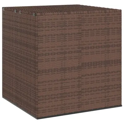 vidaXL Vrtna škatla za blazine PE ratan 100x97,5x104 cm rjava