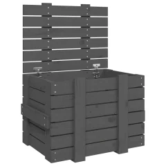vidaXL Škatla za shranjevanje siva 58x40,5x42 cm trdna borovina