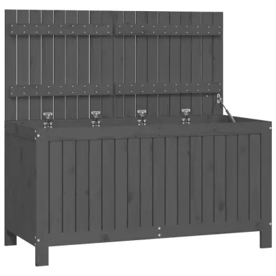 vidaXL Vrtna škatla siva 121x55x64 cm trdna borovina