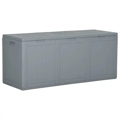 vidaXL Vrtna škatla 270 L siva PP ratan