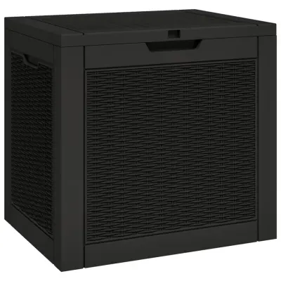 vidaXL Vrtna škatla za shranjevanje črna 55,5x43x53 cm PP