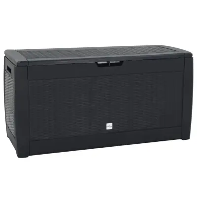 vidaXL Vrtna škatla za shranjevanje antracitna 119x48x60 cm PP