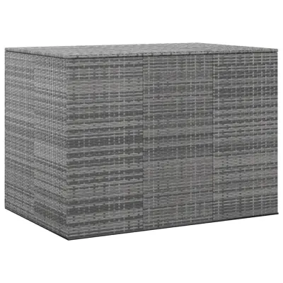 vidaXL Vrtna škatla za blazine PE ratan 145x100x103 cm siva