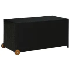 vidaXL Vrtna škatla za shranjevanje črna 120x65x61 cm poli ratan