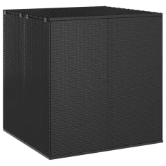 vidaXL Vrtna škatla za blazine PE ratan 100x97,5x104 cm črna