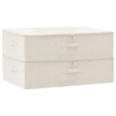 vidaXL Škatla za shranjevanje 2 kosa blago 70x40x18 cm krem