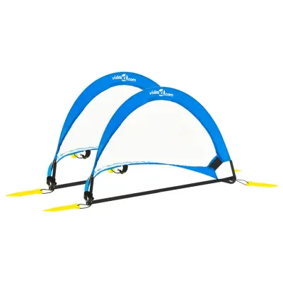 vidaXL Otroški nogometni gol 2 kosa s torbo 75,5x46x48 cm