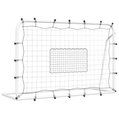 vidaXL Odbojna nogometna mreža bela in črna 184x61x123 cm jeklo in PE