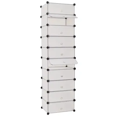 vidaXL Organizator za čevlje z 10 predelki bele barve