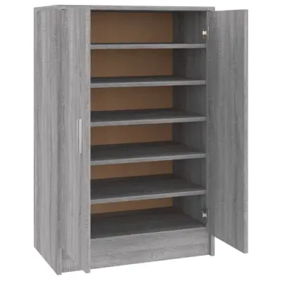 vidaXL Omarica za čevlje siva sonoma 60x35x92 cm konstruiran les
