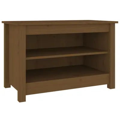 vidaXL Klop za čevlje medeno rjava 70x38x45,5 cm trdna borovina
