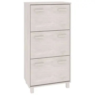 vidaXL Omara za čevlje HAMAR bela 59,5x35x117 cm trdna borovina