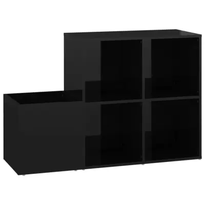 vidaXL Omara za čevlje visok sijaj črna 105x35,5x70 cm iverna plošča