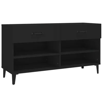 vidaXL Omarica za čevlje črna 102x35x55 cm inženirski les