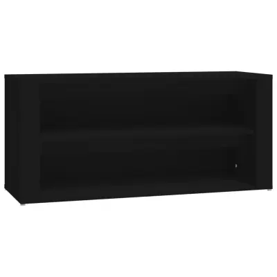 vidaXL Regal za čevlje Črna 100x35x45 cm inženirski les