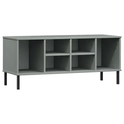 vidaXL Regal za čevlje z nogami siv 106x35x45 cm trden les OSLO