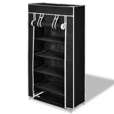 Omara za Čevlje s Pokrivalom Blago 58 x 28 x 106 cm Črne Barve