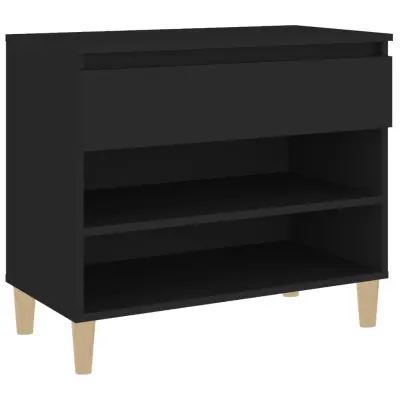 vidaXL Omarica za čevlje črna 70x36x60 cm inženirski les