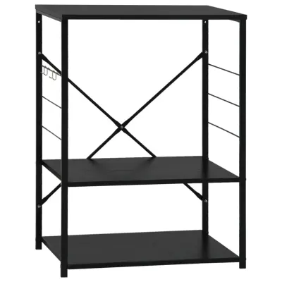 vidaXL Omarica za mikrovalovno pečico črna 60x39,6x79,5 cm inž. les
