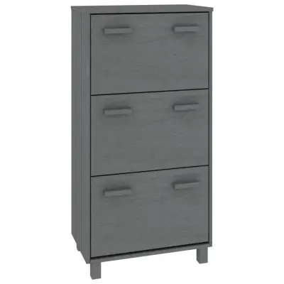 vidaXL Omara za čevlje HAMAR temno siva 59,5x35x117 cm trdna borovina