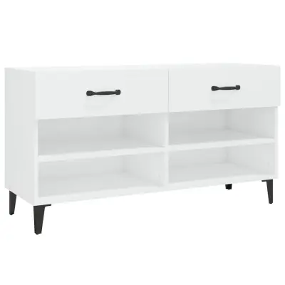 vidaXL Omarica za čevlje visok sijaj bela 102x35x55 cm inženirski les