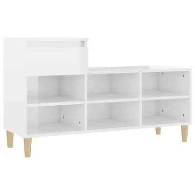 vidaXL Omarica za čevlje visok sijaj bela 102x36x60 cm inženirski les