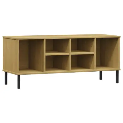 vidaXL Regal za čevlje z nogami rjav 106x35x45 cm trden les OSLO