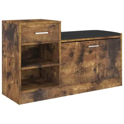 vidaXL Klop za čevlje dimljeni hrast 94,5x31x57 cm inženirski les