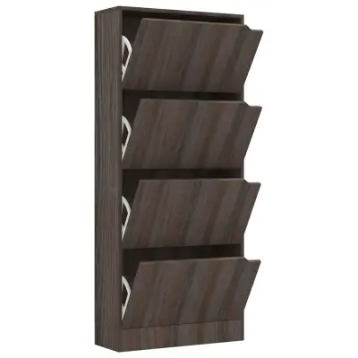 vidaXL Omarica za čevlje s 4 vrati siva sonoma hrast 59x24x136 cm
