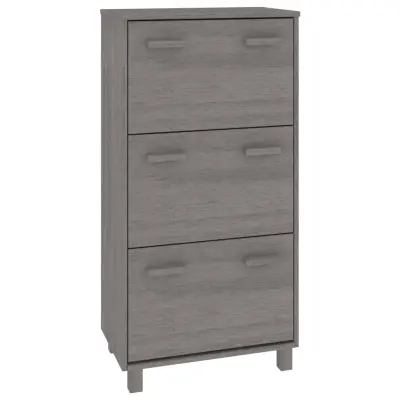 vidaXL Omara za čevlje HAMAR svetlo siva 59,5x35x117 cm trdna borovina